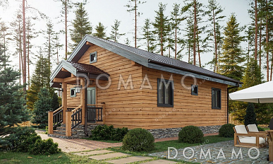 Проект одноэтажного дома с двумя спальнями и каркасными стенами