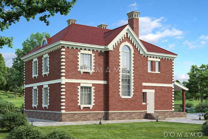 Проект кирпичного коттеджа с подвалом и мансардой