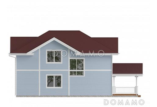 Проект каркасного дома с рационально распланированной планировкой / Фасад 3