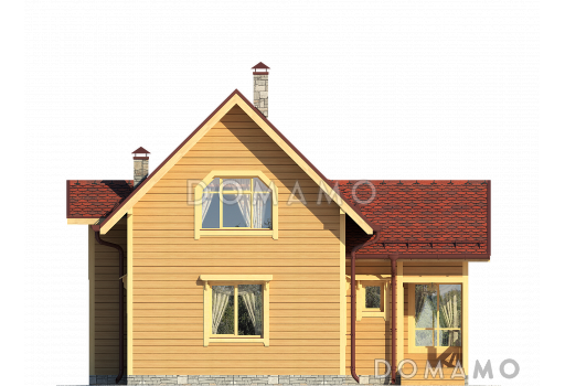 Проект вместительного загородного дома с уютной верандой и отличной планировкой / Фасад 1