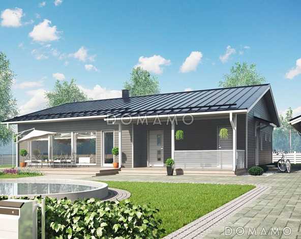 Проект каркасного дома с четырьмя изолированными комнатами