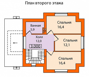 Проект дома из SIP панелей с простой и удобной планировкой / План мансардного этажа