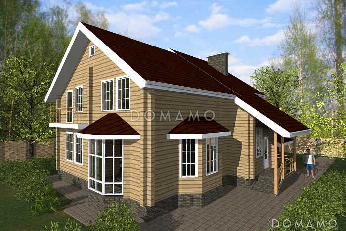 Проект одноэтажного дома из бруса с мансардным и цокольным этажами