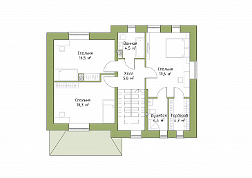 Проект коттеджа с удобной планировкой / План 2 этажа