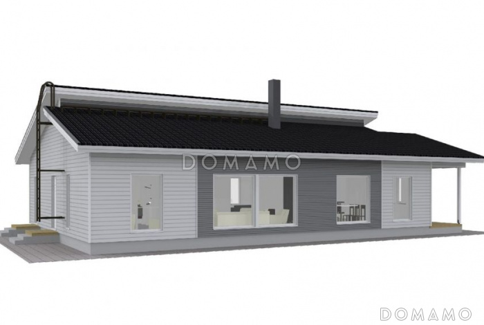 Проект современного дома с камином