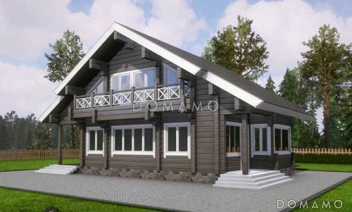 Проект дома из клееного бруса с мансардой