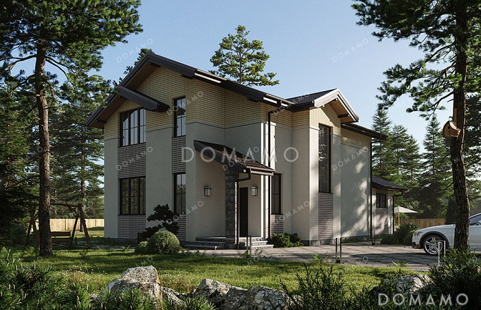 Проект одноэтажного дома с мансардой и террасой