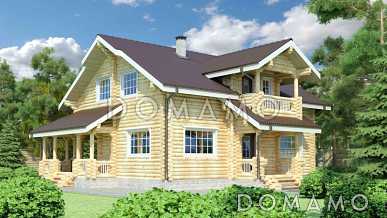 Проект дома  с 4 спальными комнатами, санузлом и небольшим балконом на мансардном этаже