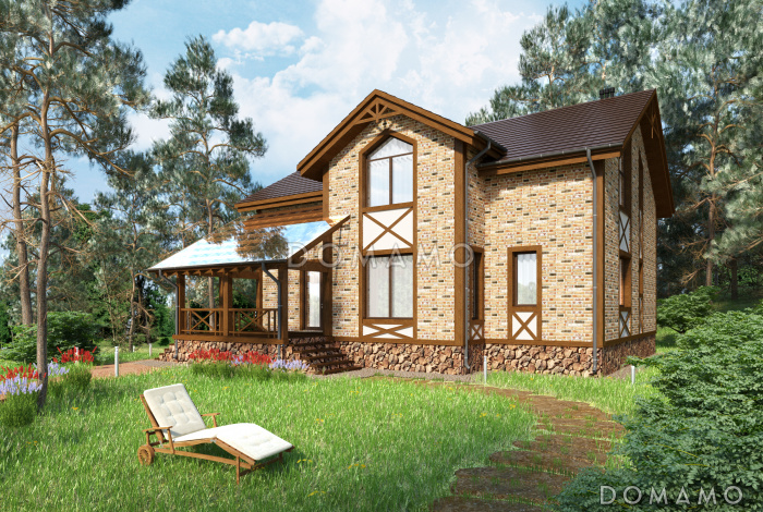 Проект просторного коттеджа в стиле шале