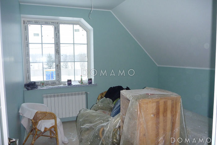 Проект дома по технологии ЛСТК с мансардой в европейском стиле