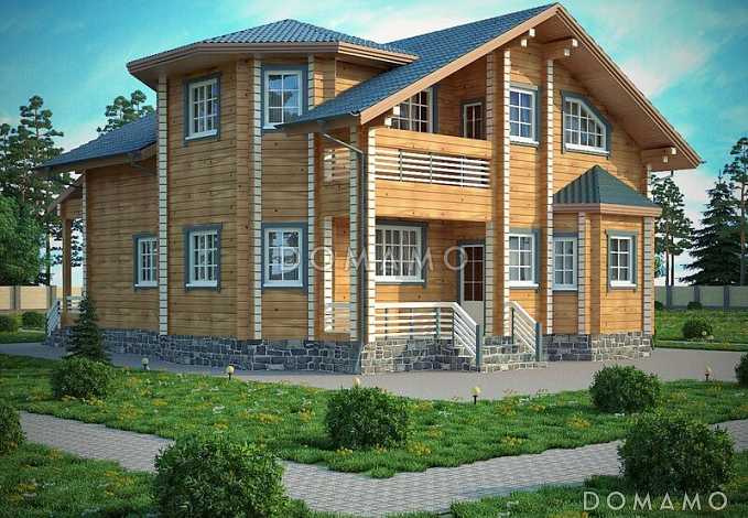 Проект дома из клееного бруса с тренажерным залом на первом этаже