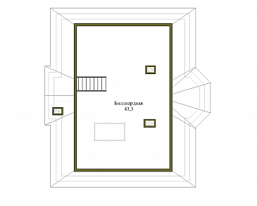 Проект кирпичного коттеджа с подвалом и мансардой / План мансардного этажа