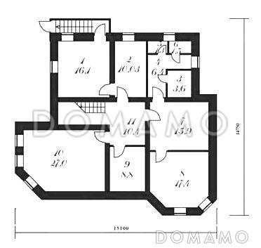 Проект двухэтажного дома с сауной, бильярдной и тренажерным залом / План цокольного этажа