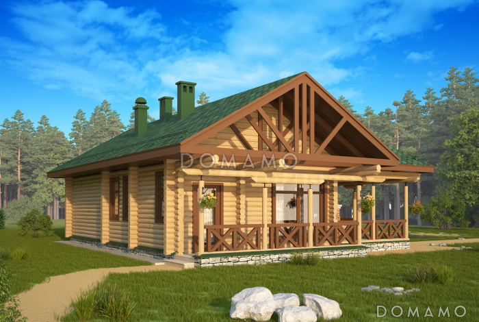 Проект бани с террасой и бассейном