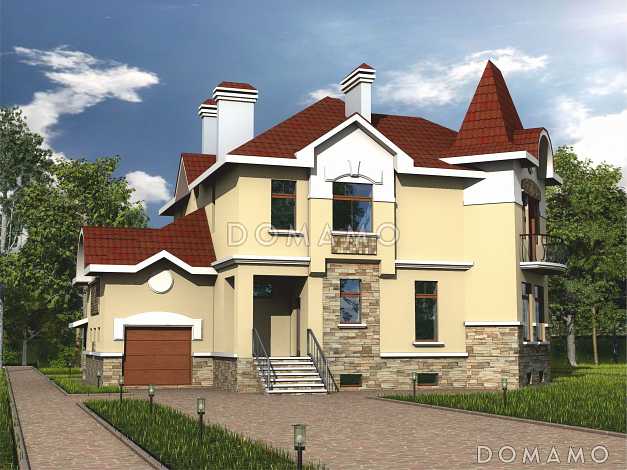 Проект дома из кирпича с бильярдной