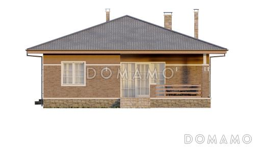 Проект одноэтажного дома с просторной кухней-гостиной и террасой / Фасад 4