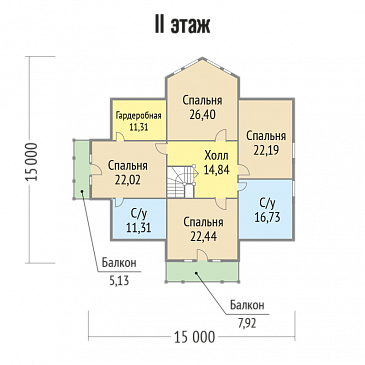 Проект дома с мансардными окнами / План мансардного этажа