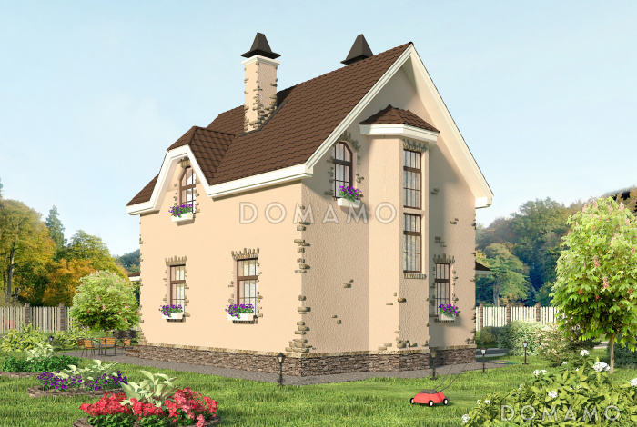 Проект экономичного коттеджа с террасой.