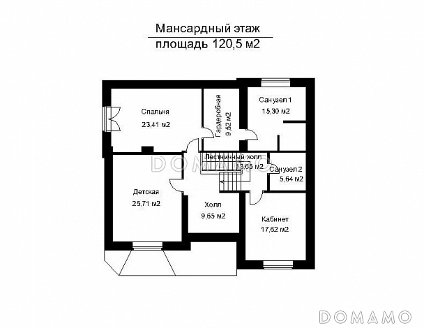 Проект дома с наружными и внутренними лестницами  / План 2 этажа