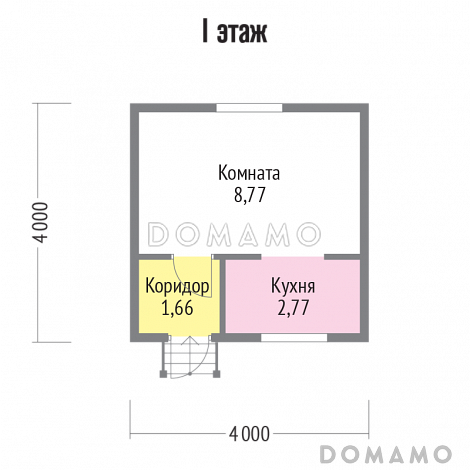 Проект дома из клееного бруса 4х4 / План 1 этажа