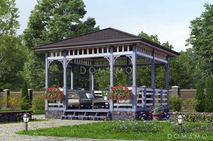 Проект каркасной беседки  4х4