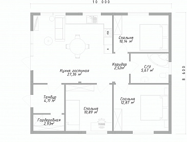 Минимализм / План 1 этажа