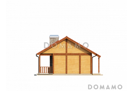 Проект маленького уютного одноэтажного дома из газобетона для круглогодичного проживания / Фасад 3