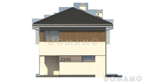 Проект компактного двухэтажного дома из кирпича с тремя спальнями / Фасад 4