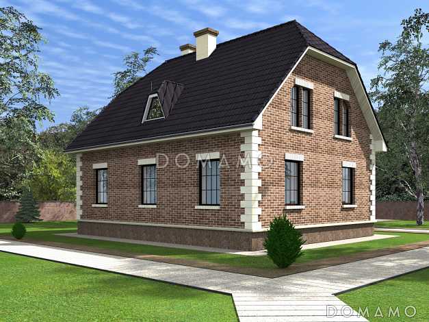 Проект увеличенного коттеджа в европейском стиле.