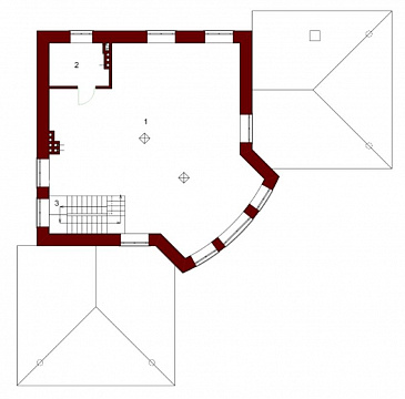 Проект беседки из кирпича с сауной / План 2 этажа