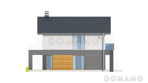 Проект небольшого двухэтажного дома из газобетона с тремя спальнями и балконом / Фасад 3