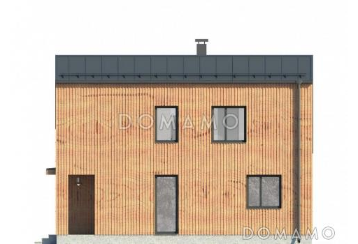 Проект дома из пеноблоков с необычной отделкой / Фасад 2