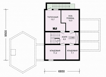 Проект великолепного загородного дома с чудесной верандой и открытой террасой / План цокольного этажа