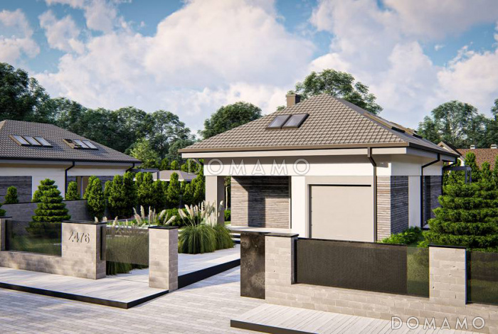 Проект комфортного дома с прачечной, гаражом, тремя спальнями на мансарде и просторной гардеробной