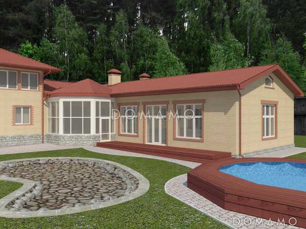 Проект пристроенного бассейна с отдельным входом