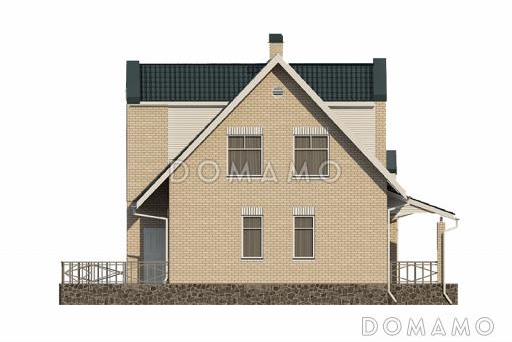 Проект дома с эркером в гостиной и гаражом для двух машин / Фасад 4