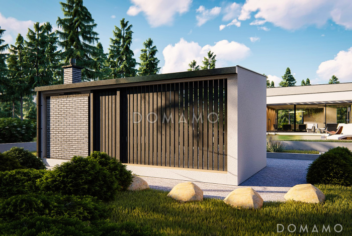 Проект современной беседки из кирпича с камином