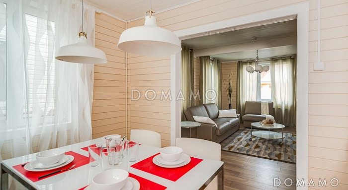 Проект  дома из клееного бруса строгого современного стиля