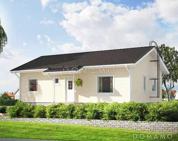 Проект одноэтажного каркасного дома с двускатной крышей