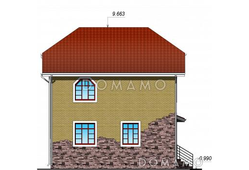 Проект двухэтажного коттеджа / Фасад 4