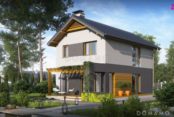 Проект небольшого двухэтажного дома из газобетона с тремя спальнями и балконом