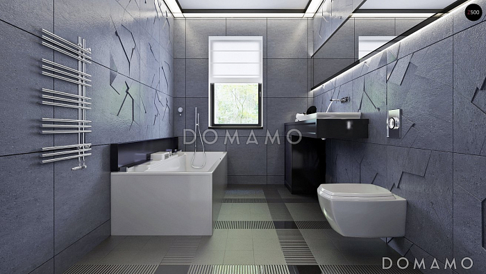 Проект одноэтажного дома из кирпича с тремя спальнями и небольшой крытой угловой террасой, увеличенная версия 273