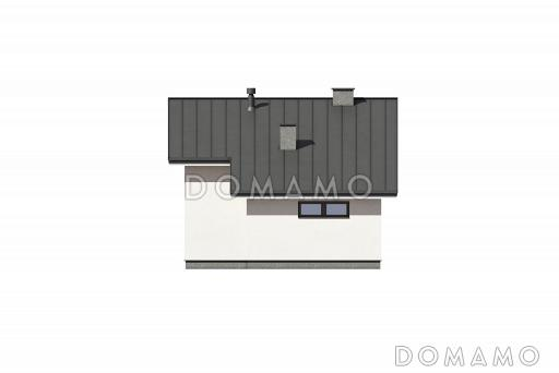 Проект бани с большой кухней-гостиной, террасой и комнатой на антресоли / Фасад 4