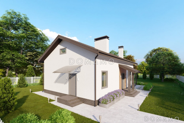 Проект мансардного дома с большим спортзалом