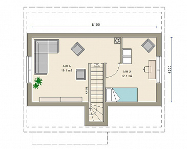 Проект каркасного дома с мансардой / План мансардного этажа