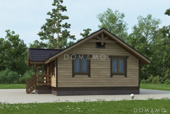 Проект одноэтажного небольшого дома из клееного бруса