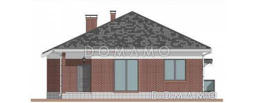 Проект одноэтажного дома из газобетона на две семьи / Фасад 1