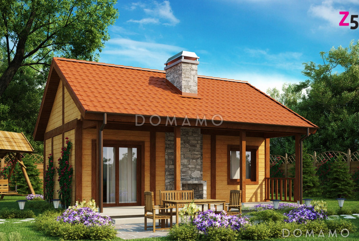 Проект маленького уютного одноэтажного дома из кирпича для круглогодичного проживания