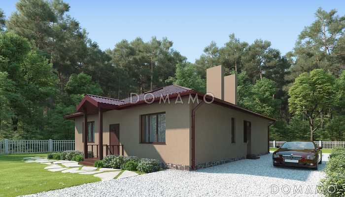 Проект одноэтажного дома с изолированной кухней, кладовой, санузлом с окном