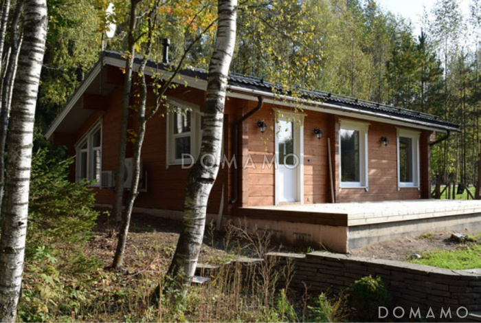 Проект одноэтажного дома из клееного бруса с одной спальней